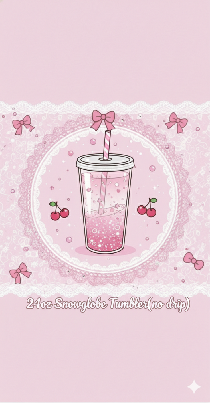 24 oz Snowglobe Tumbler(no drip)